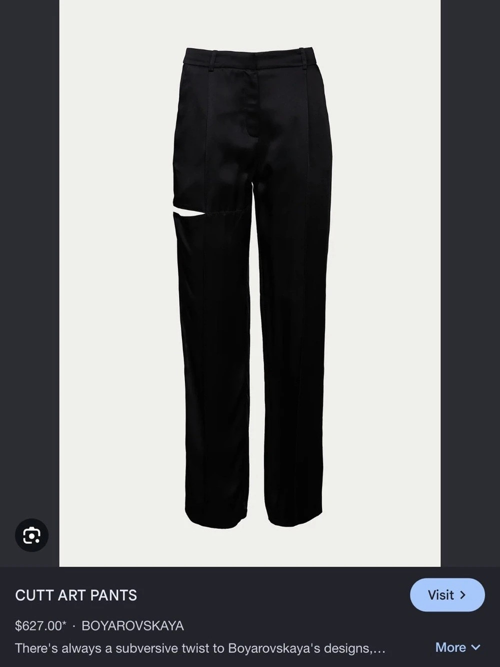 Boyarovskaya Cutt Art Pants Black Wide Leg